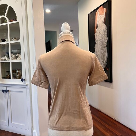 Hermes Tan Button Down Short Sleeve Shirt - Picture 8 of 10